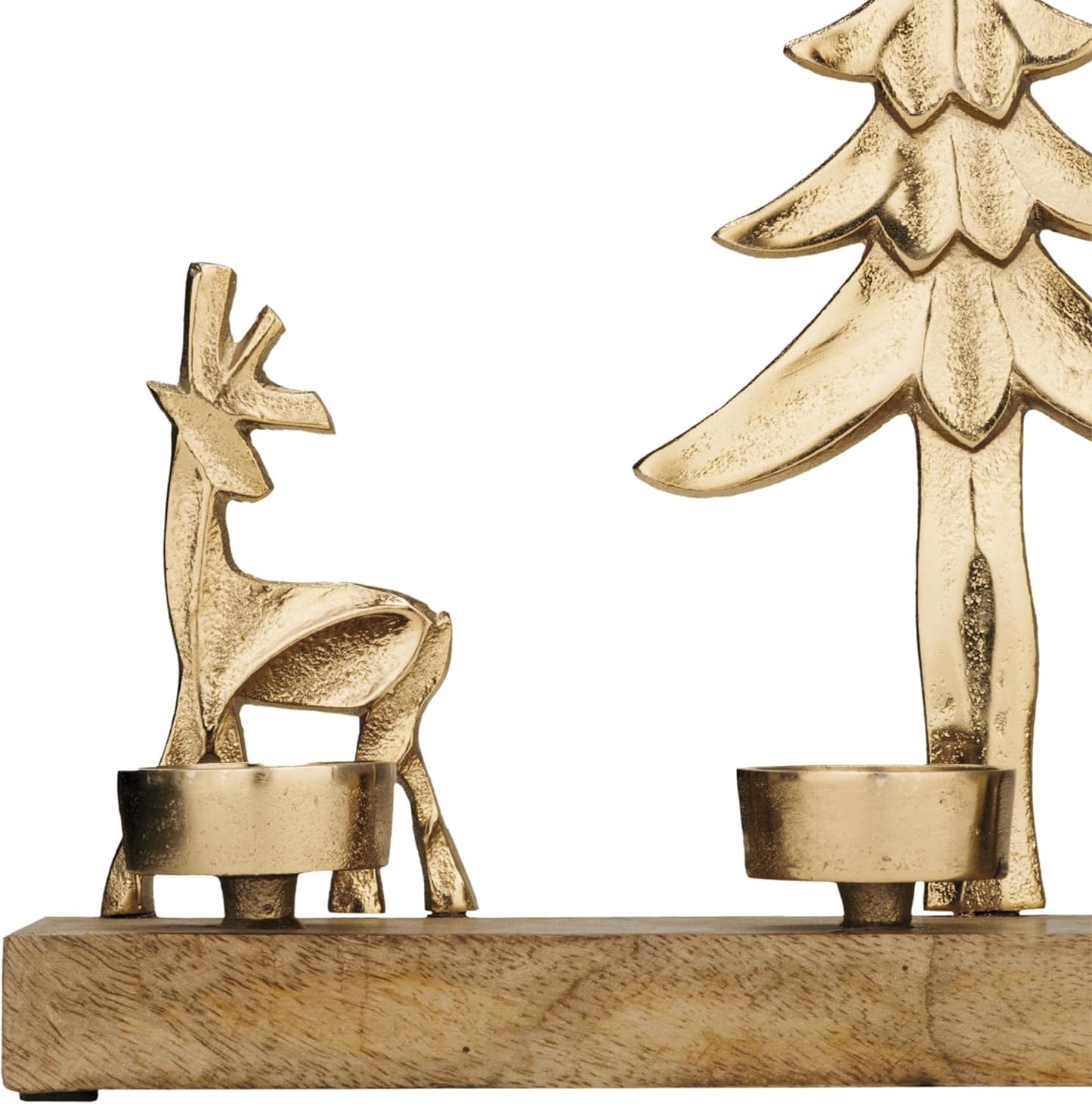 Teelichthalter mit Rentieren, Gold, 38 X 20 Cm (Lxh)