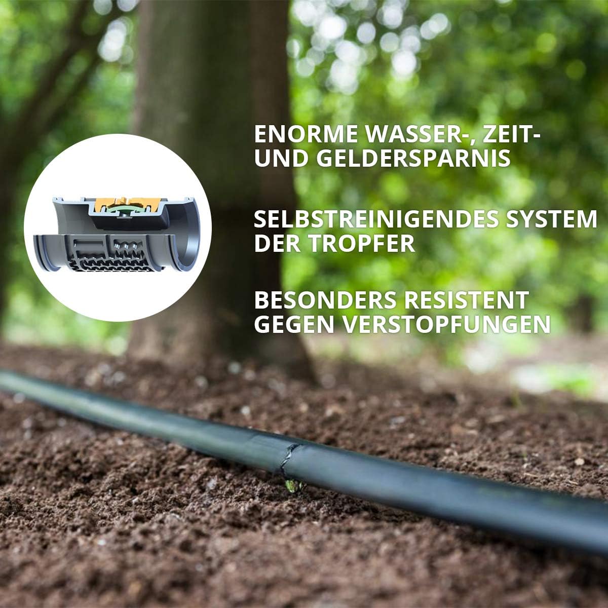 HTS01-P Tropfschlauch 16mm selbstreinigend, 50m, HTS01-P 50m