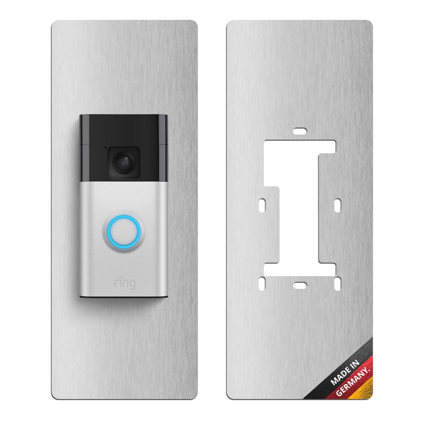 Türklingelblende für Video-Doorbell 2/3/4 (Edelstahl), 100 mm x 260 mm / Edelstahl