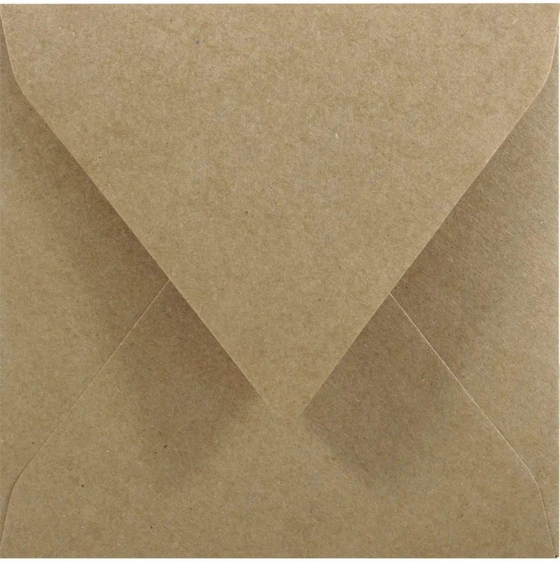 Quadratische Briefumschläge aus Kraftpapier, 500 Stück|Sandbraun (14,5x14,5cm)