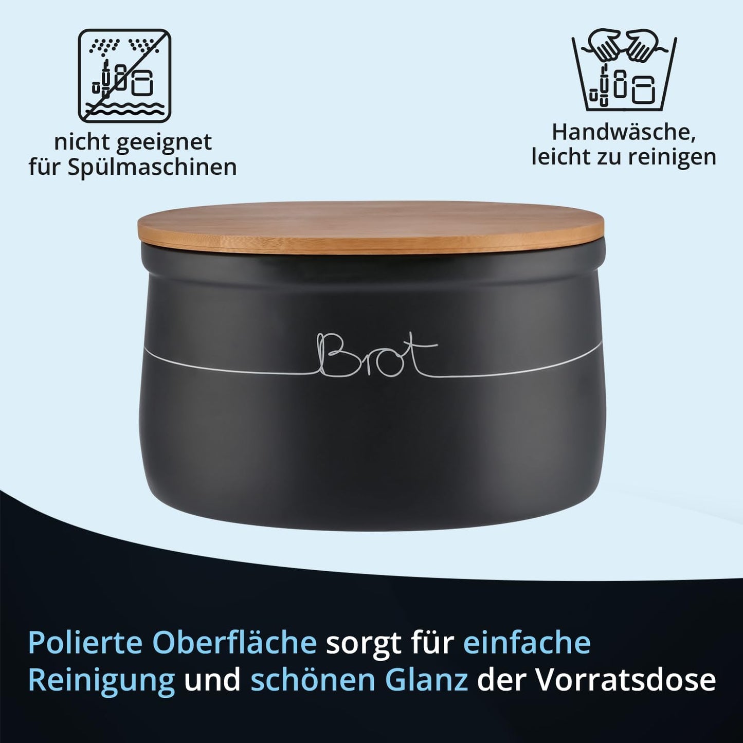 Brotkasten mit Schneidebrett, Brot
