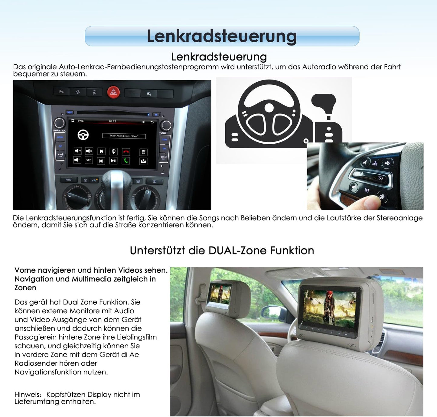 2 Din Autoradio DVD Player mit GPS Navigation, DE-OBT7681B