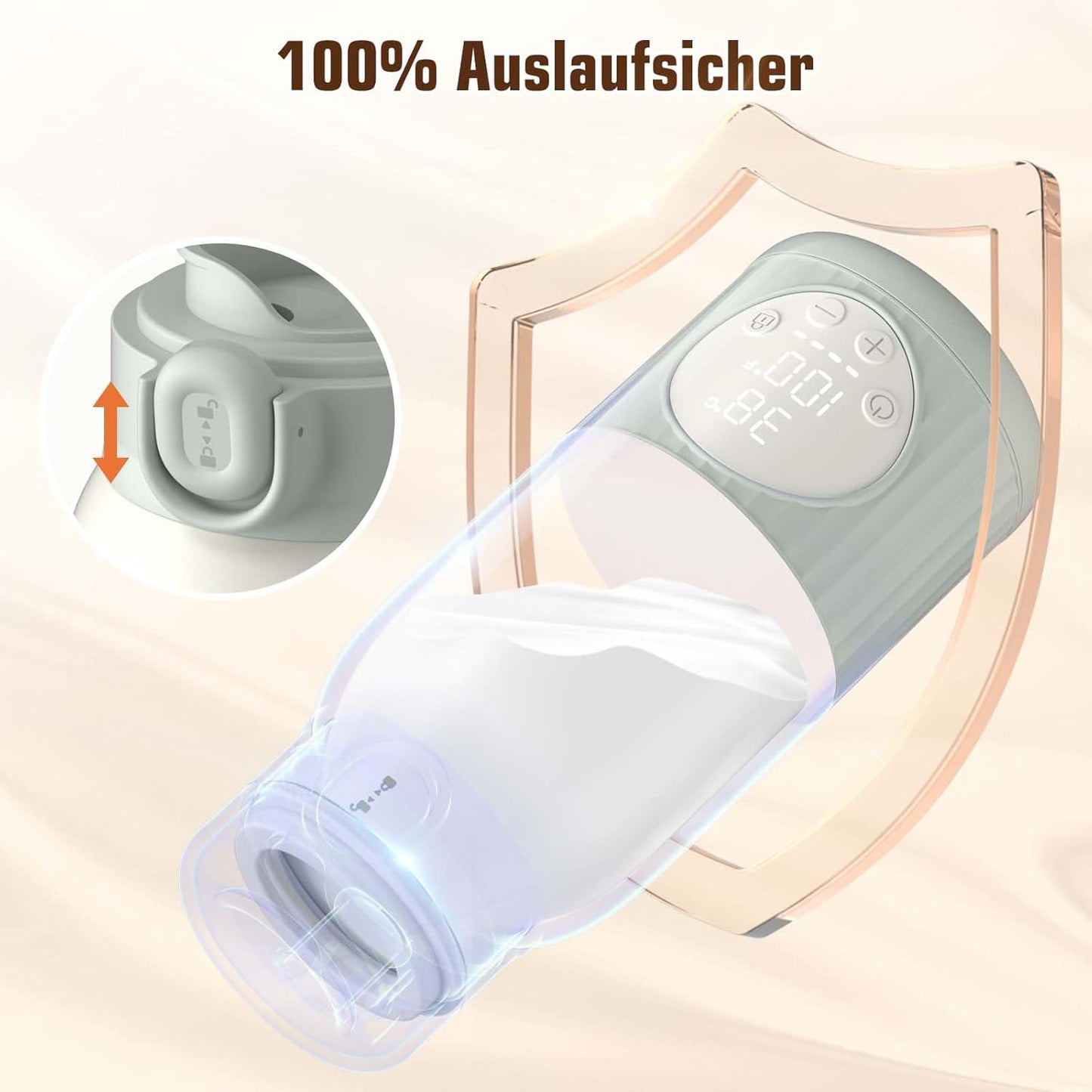 Tragbarer Baby Flaschenwärmer, Grau