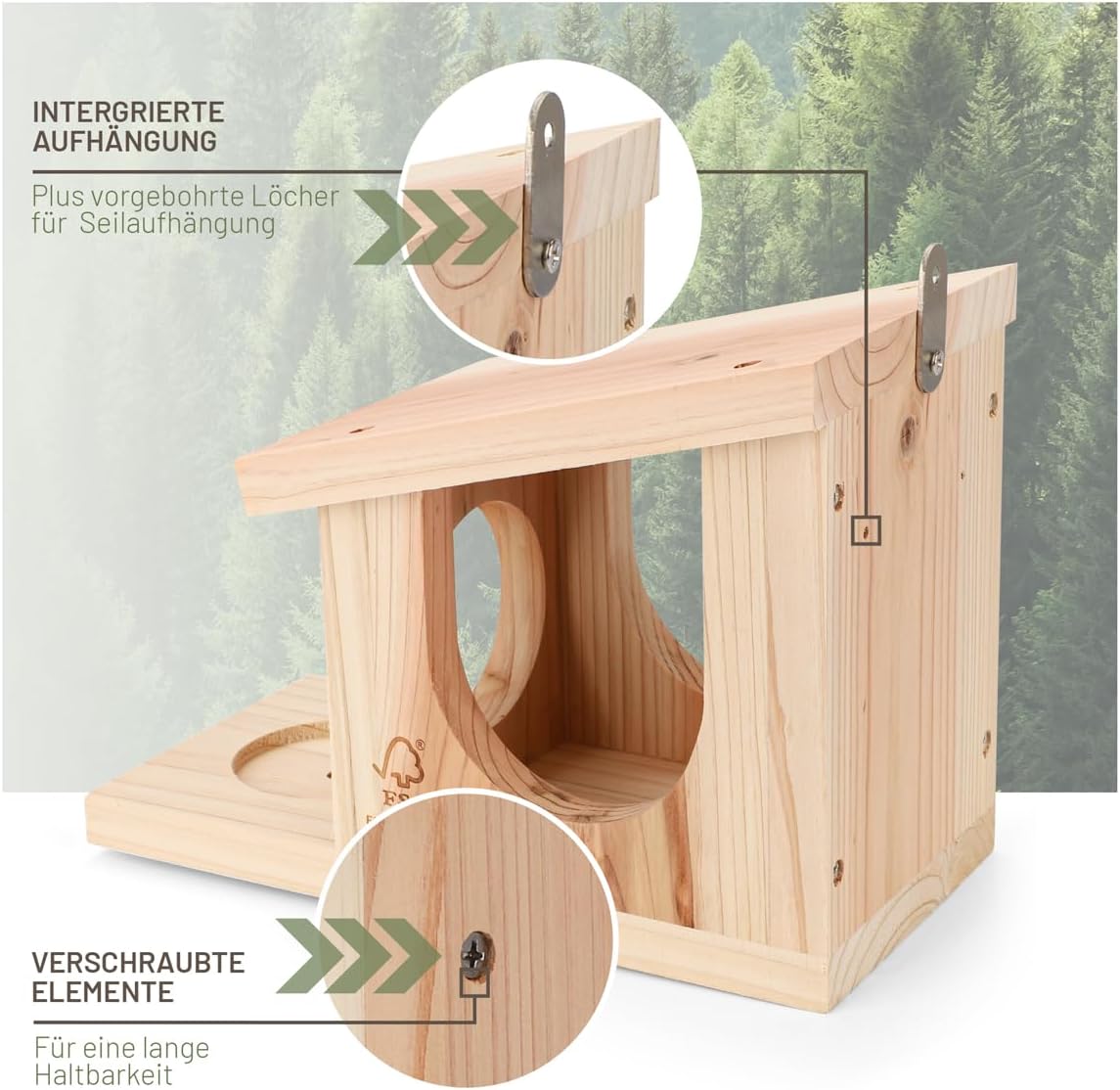 Wetterfestes Eichhörnchen Futterhaus, Eichhörnchen-Spielhaus