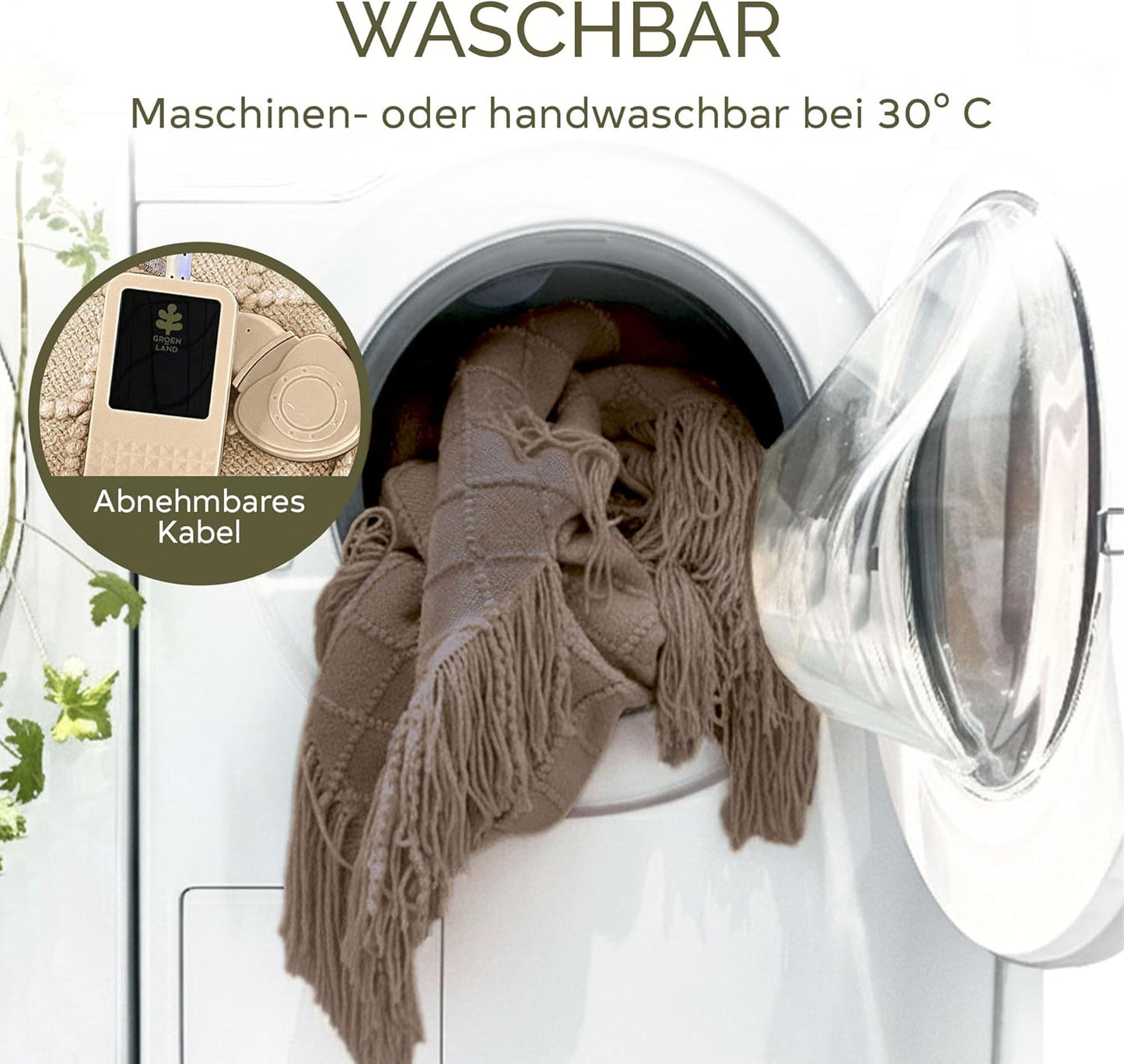 Sofa Heizdecke Bohem mit 9 Heizstufen & Auto-Off Timer, Umber Wood