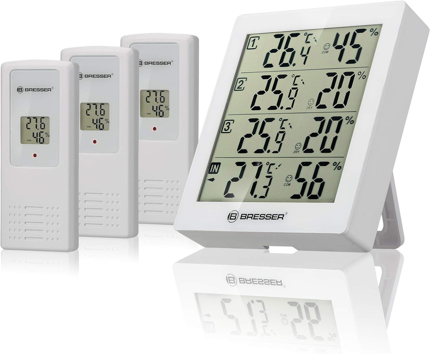 Temeo Hygro Quadro Thermohygrometer, Single, weiss