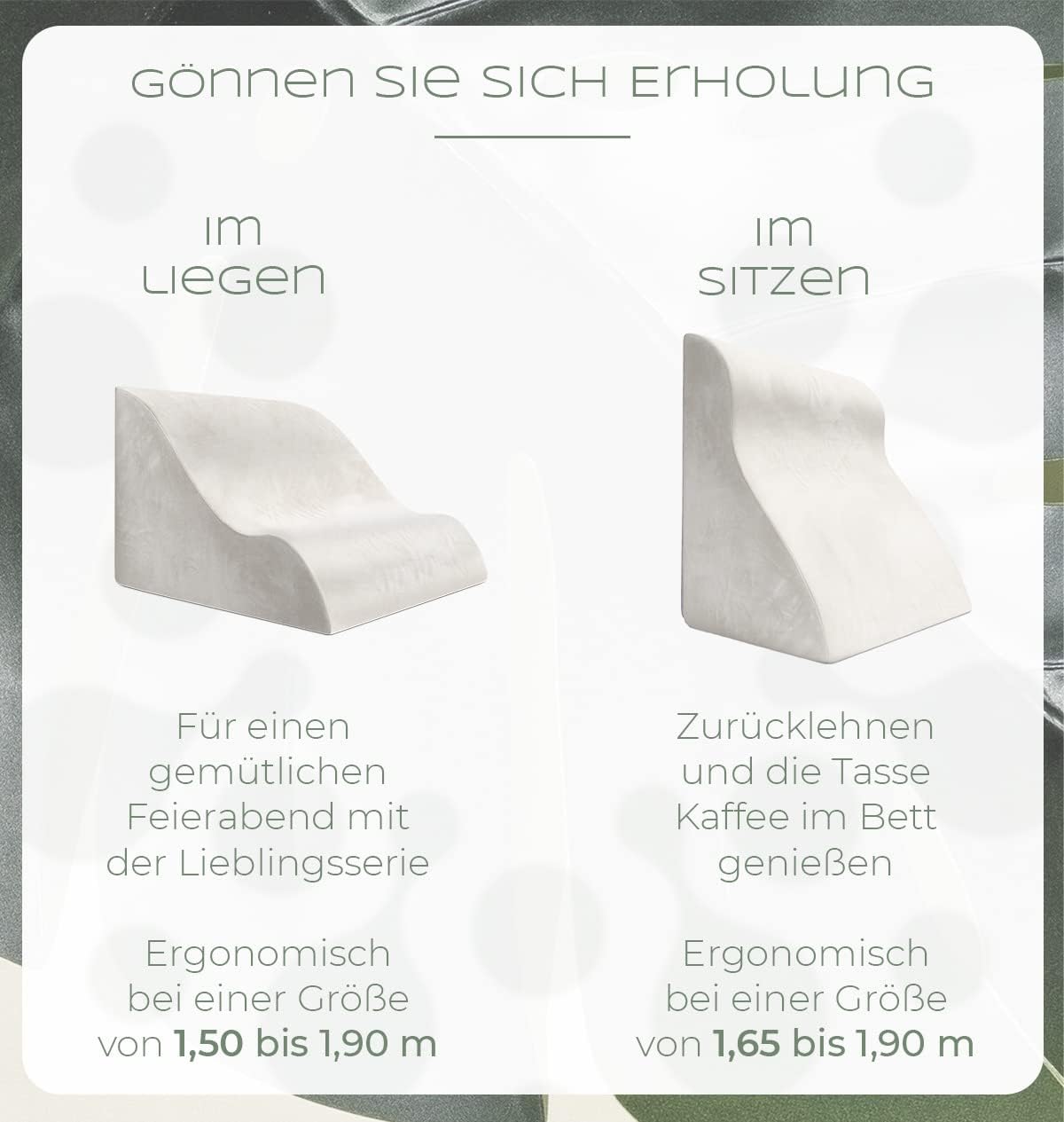 Ergonomisches Lesekissen, BREIT Weiß