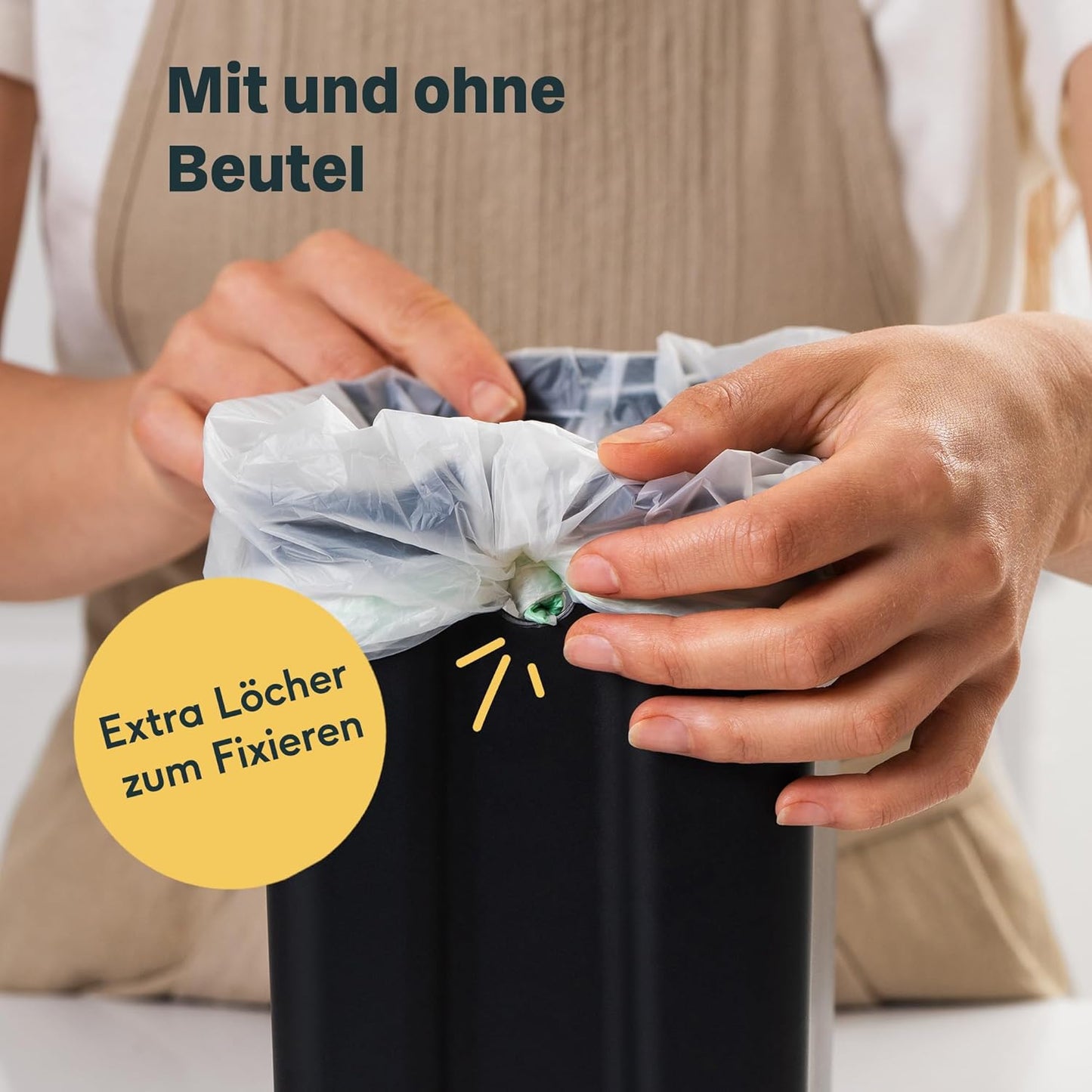 Biomülleimer mit Aktivkohlefilter, Biomülleimer 4 Liter