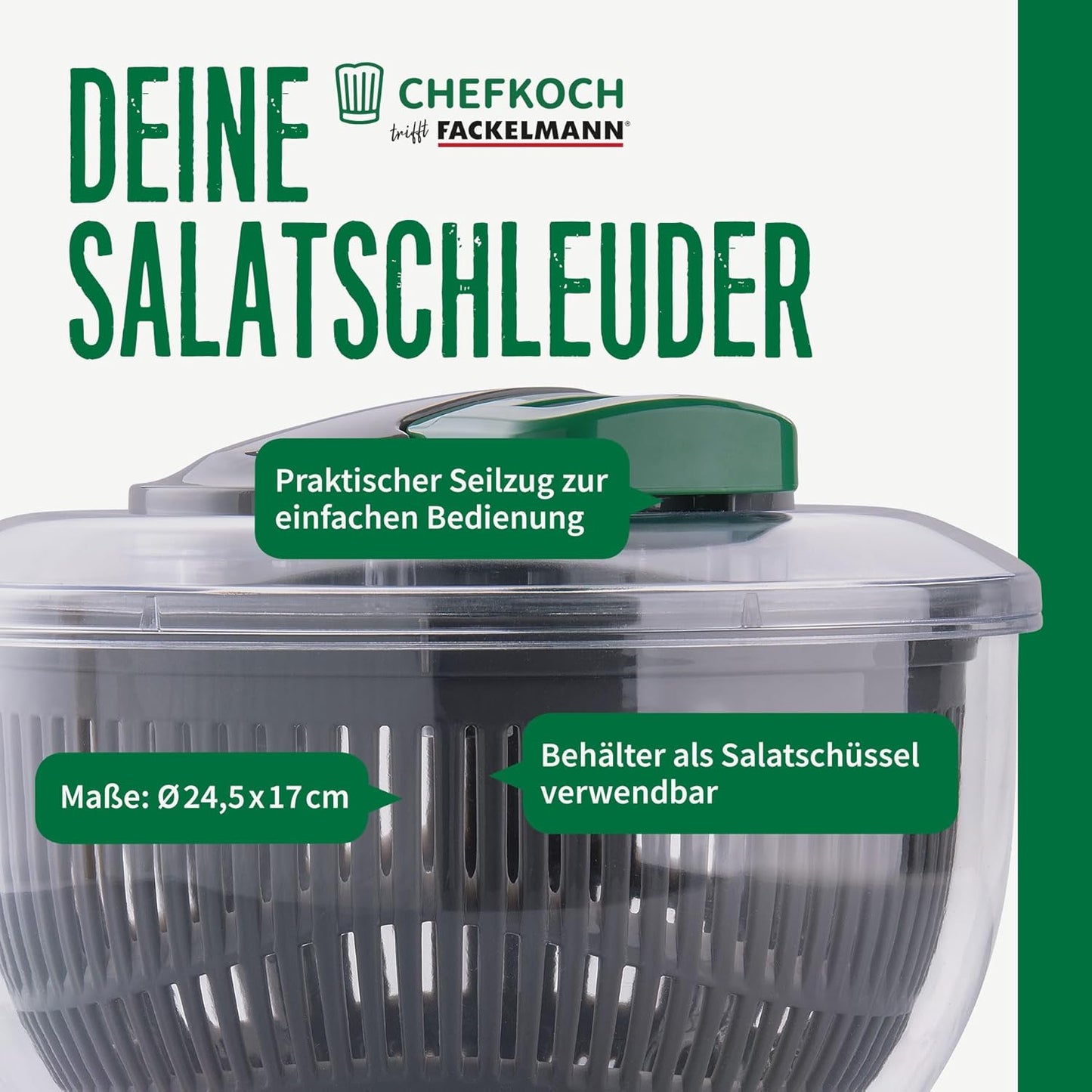 Salatschleuder mit Seilzug