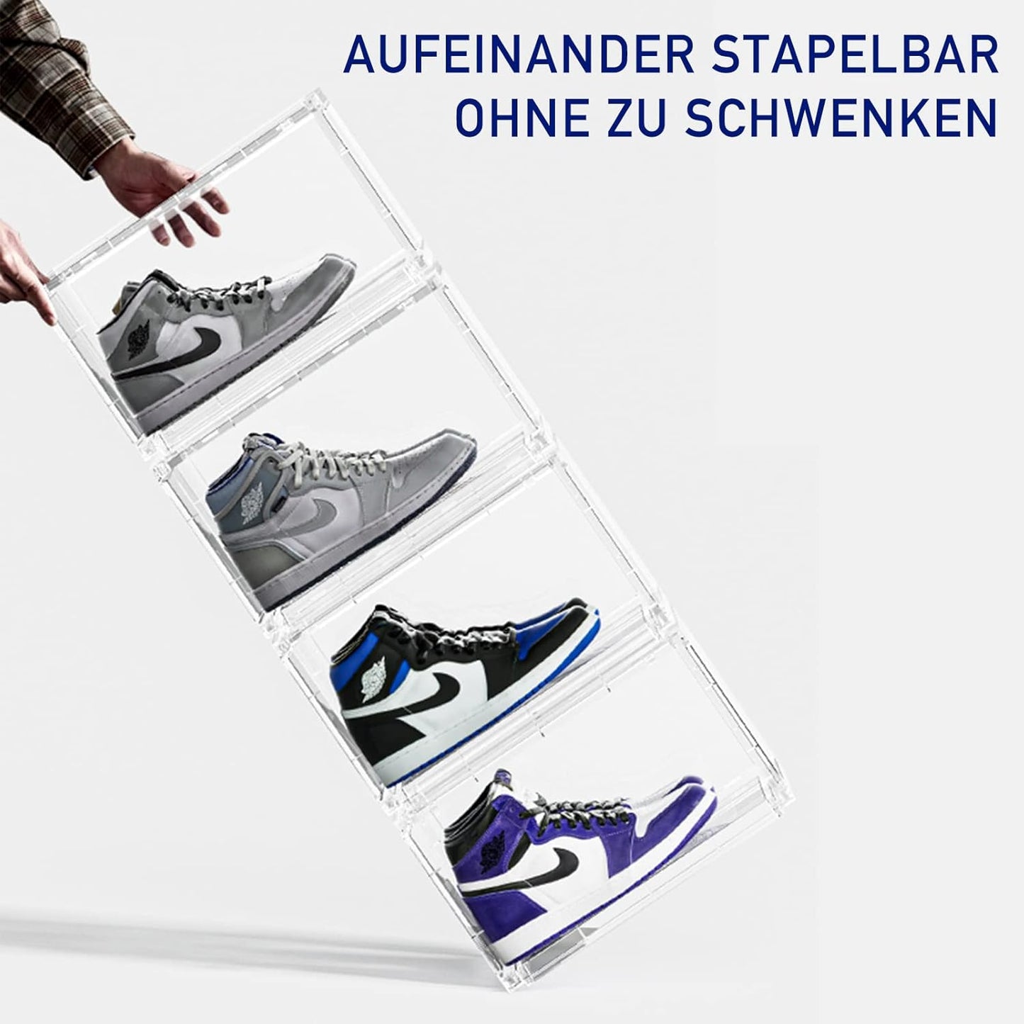 Schuhaufbewahrungsboxen-Set, 6x Durchsichtig klar-Typ H