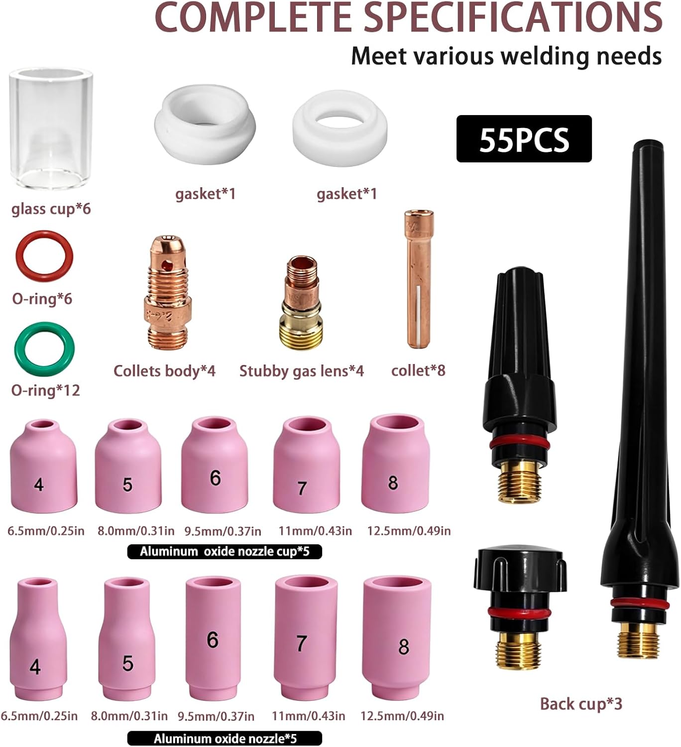 55-teiliges WIG Schweisszubehör-Set
