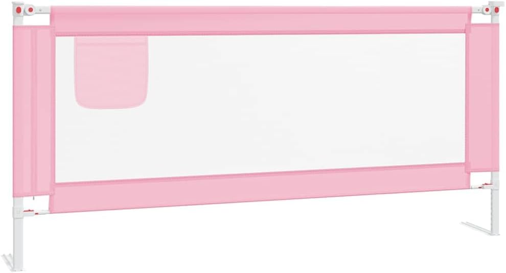 Höhenverstellbares Bettschutzgitter, klappbar, Rosa 200 x 25 cm