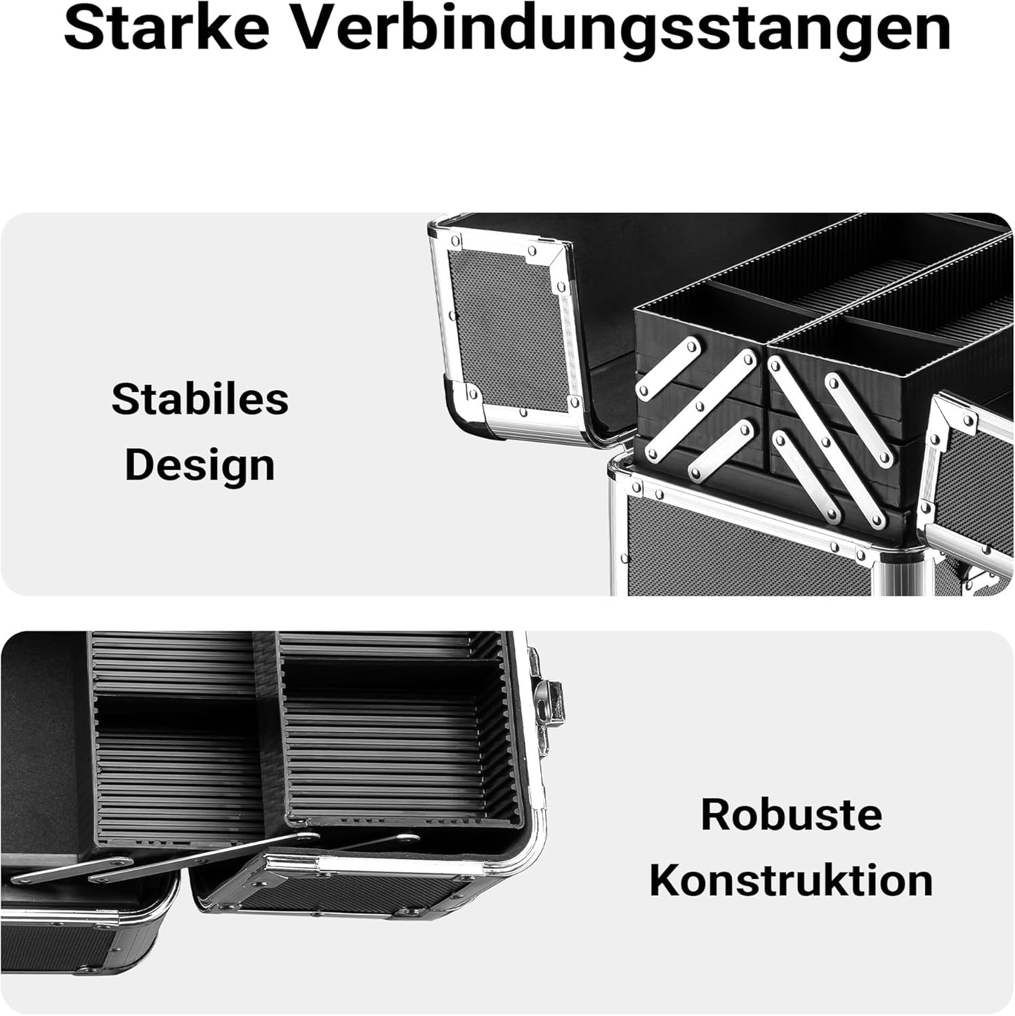 Universalkoffer mit Innenaufteilung, Schwarz 7-L