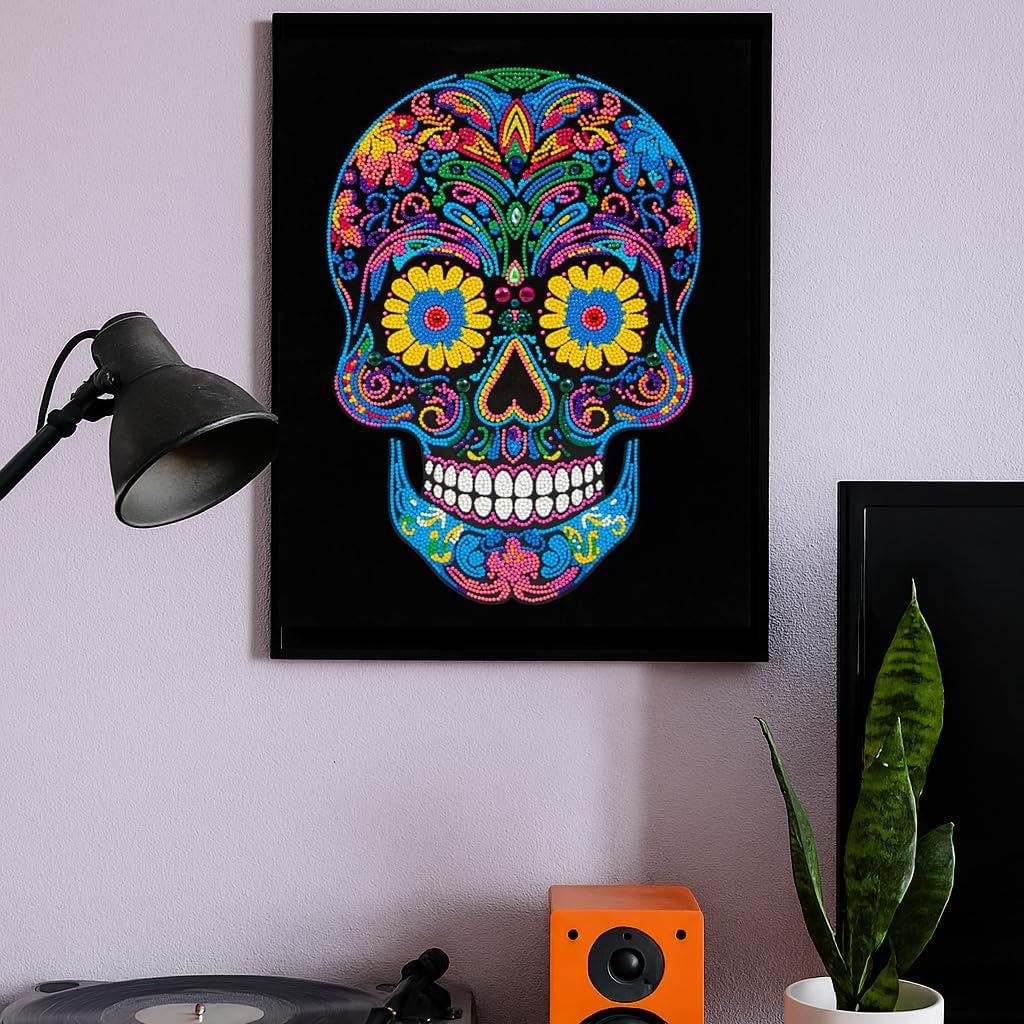 Diamond-Painting-Set Neon Totenkopf