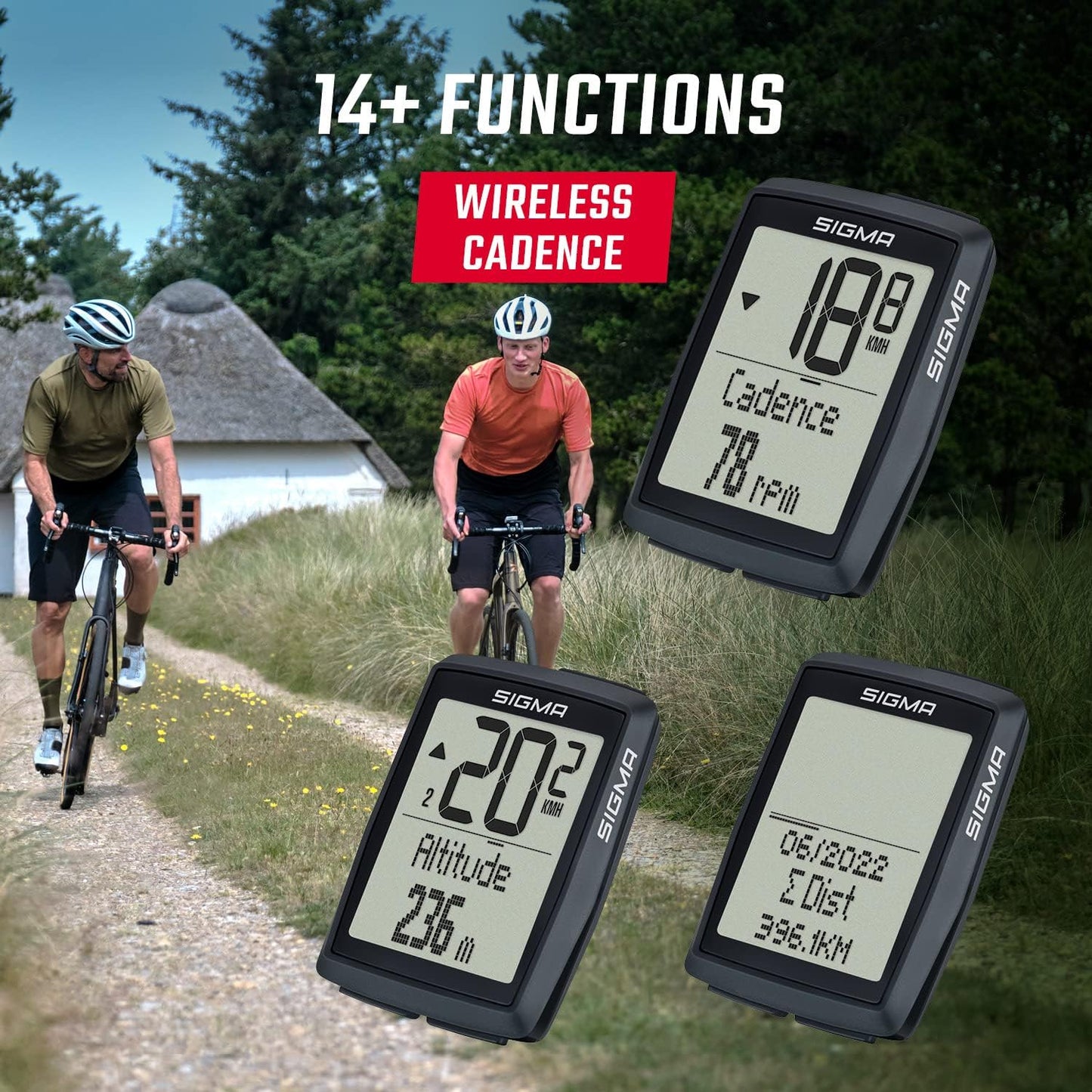 Kabelloser Fahrradcomputer BC 14.0 WL STS CAD, Einheitsgrösse