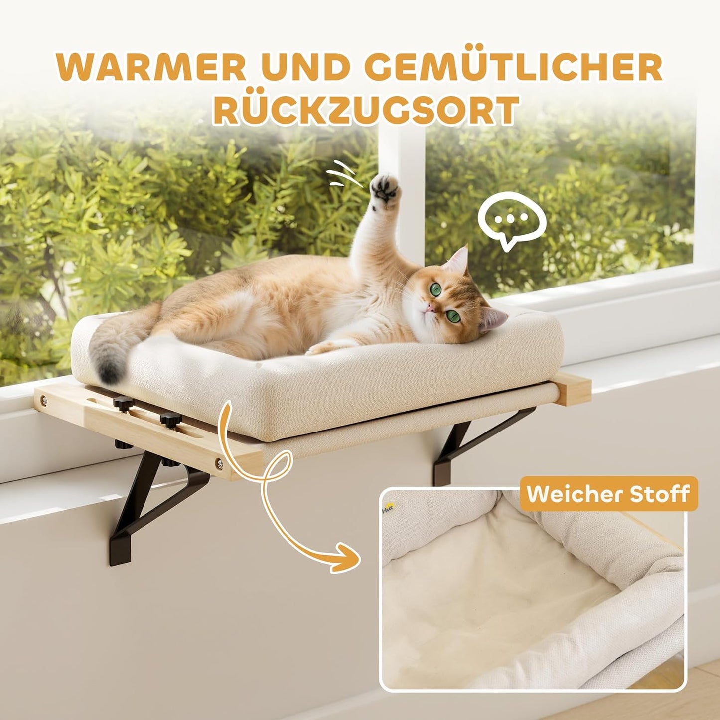 Heizkörper-Katzenliege mit abnehmbarem Kissen