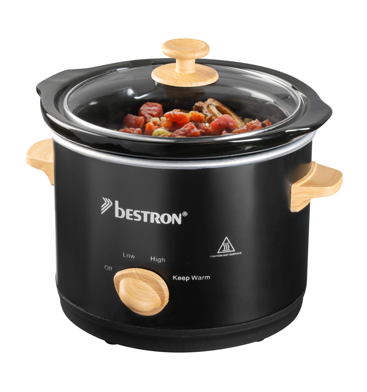 Slowcooker, 2 Personen Schwarz/Holz