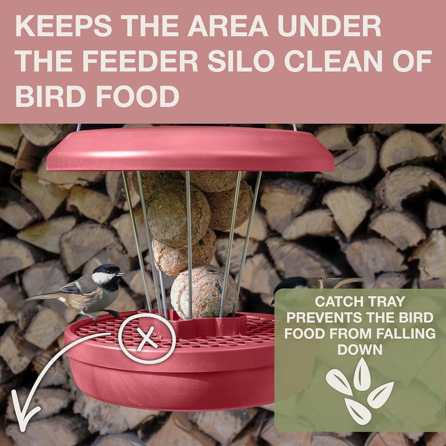 Vogel-Futtersilo Lucerne SMART BIRDS, Staubiges Rosa Lucerne