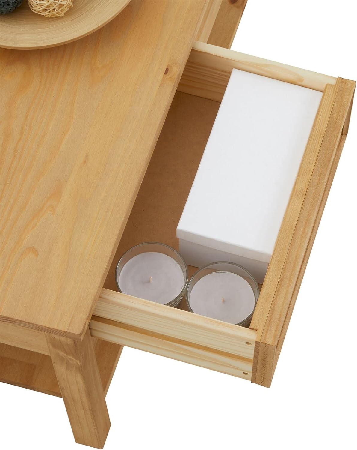 Couchtisch Tequila mit Schubladen im Landhausstil, Braun