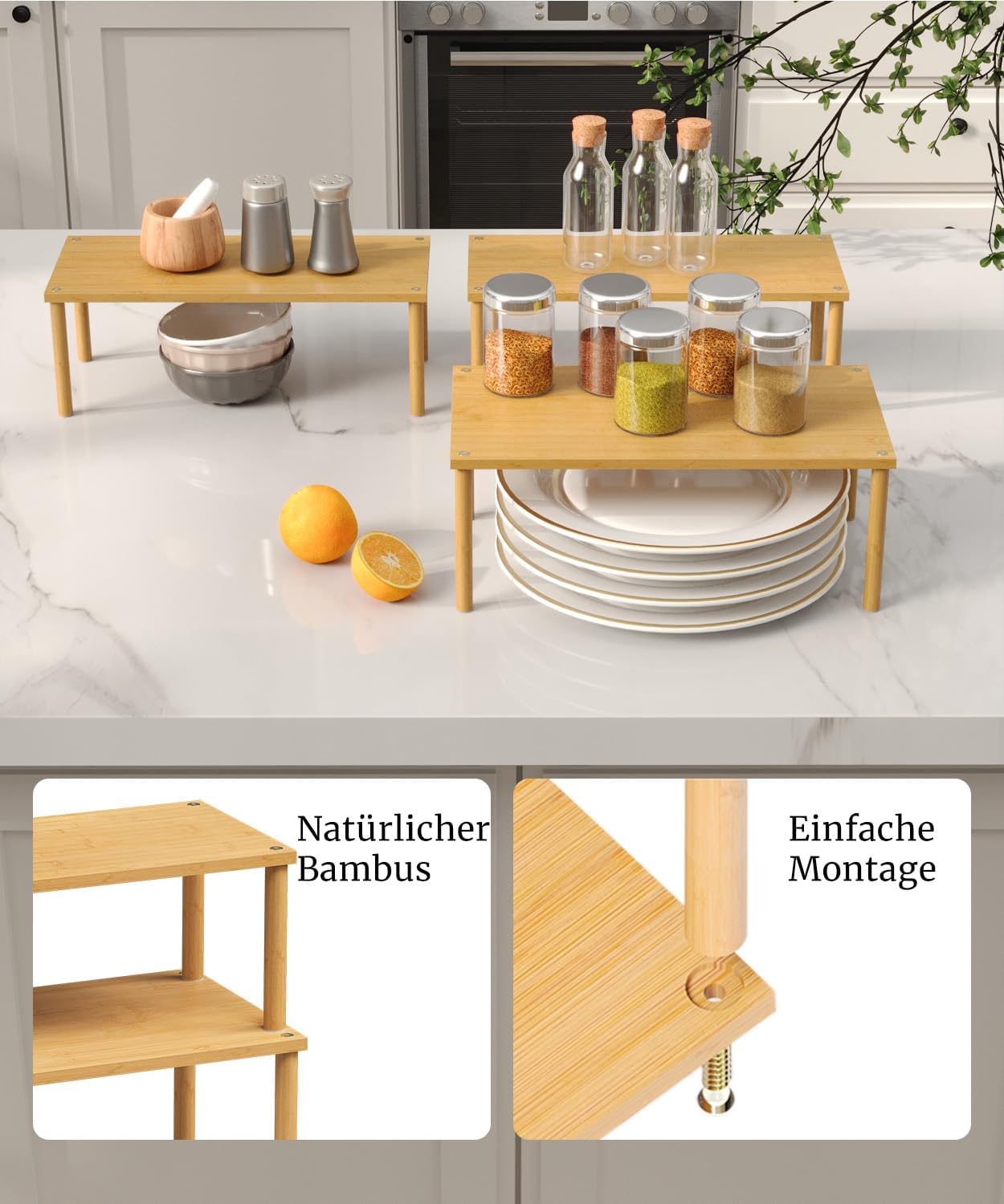 Bambus Schrank-Organizer, Braun Grossformat