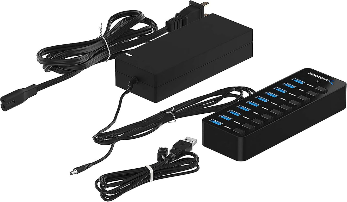 HB-BU10 USB-Hub 3.0 mit Netzteil, 10 Ports, 10 Port + netzteil
