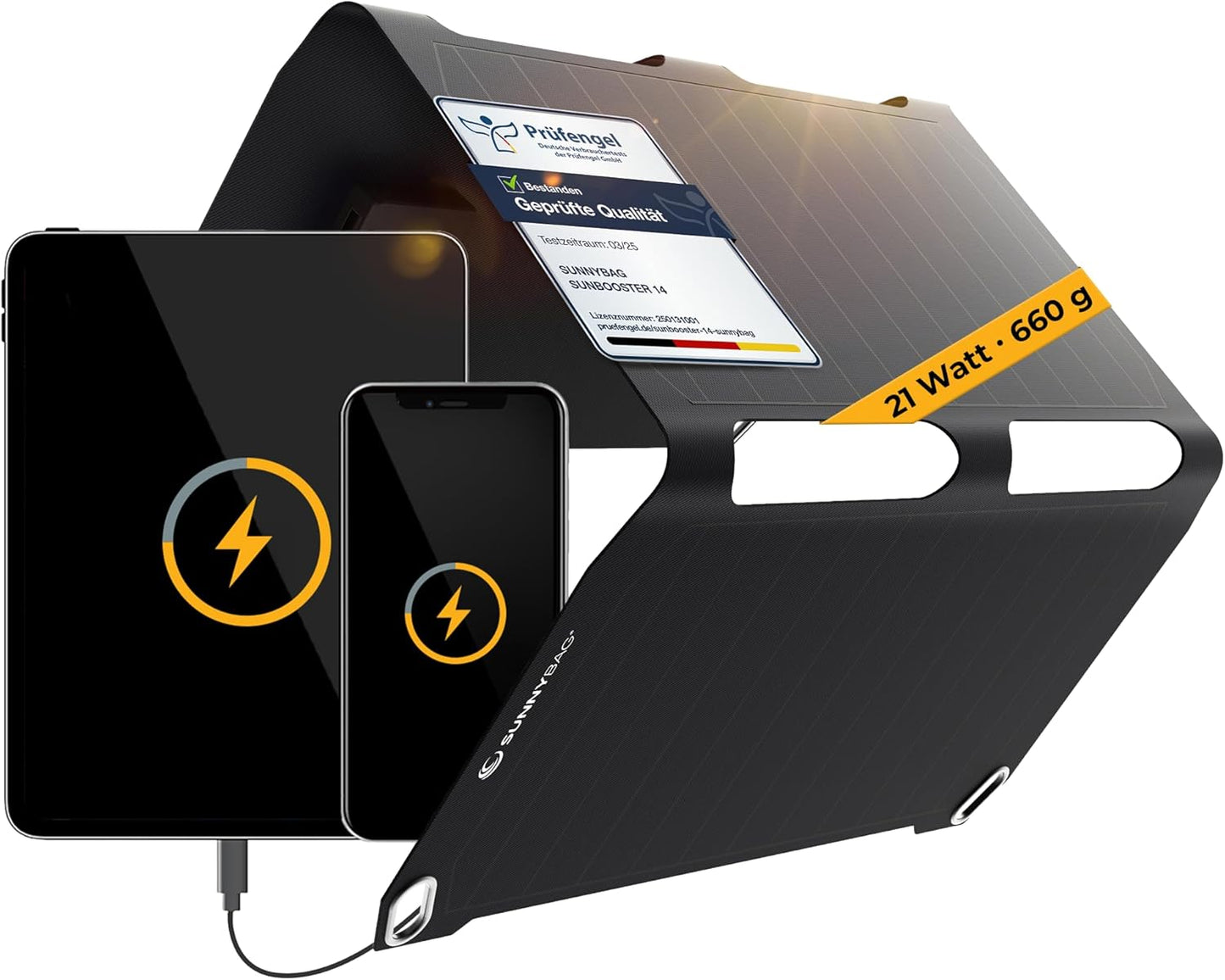 Sunbooster 21: Faltbares Solarpanel mit USB-Anschlüssen, SUNBOOSTER 21W