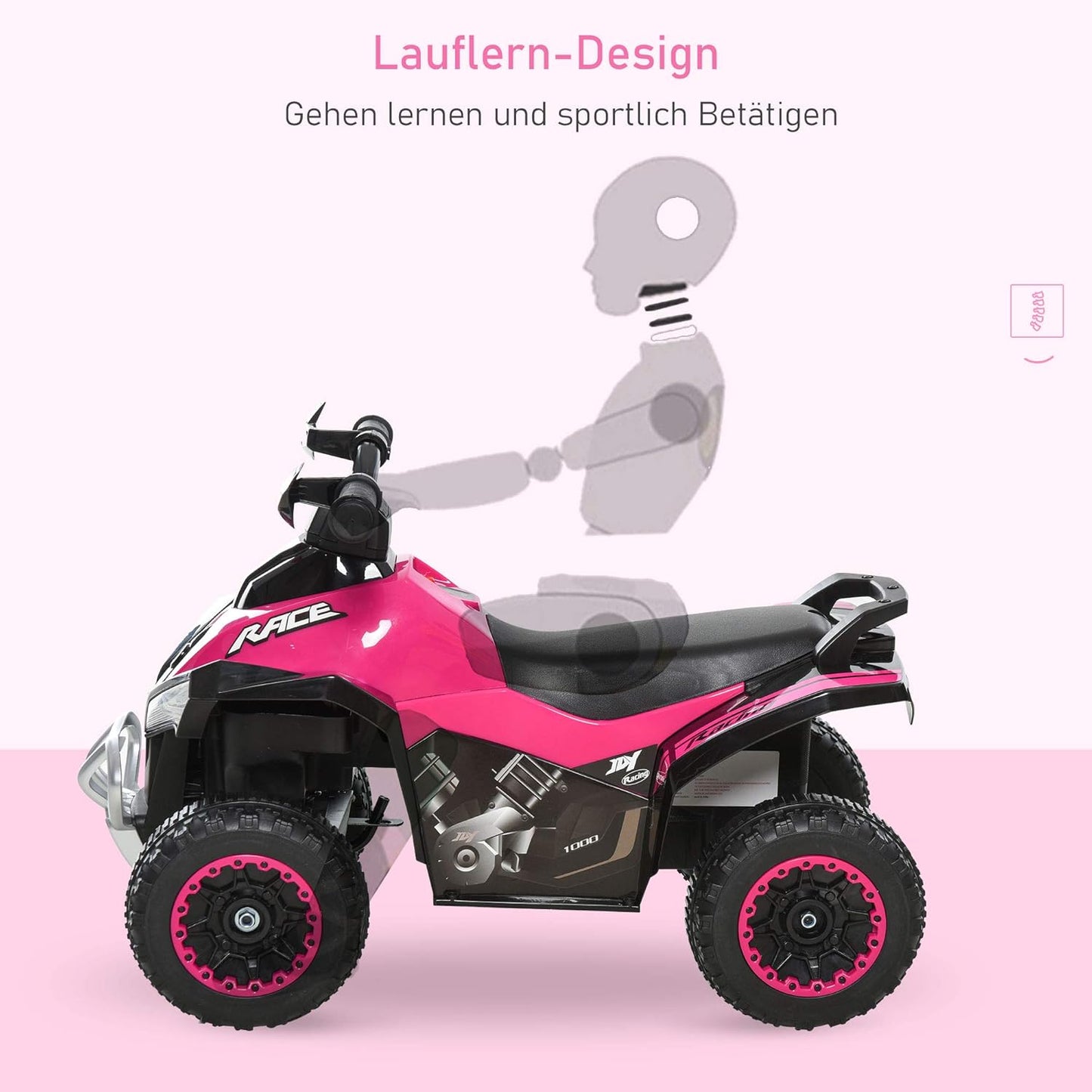 Rutscherfahrzeug mit Licht und Musik, Rosa