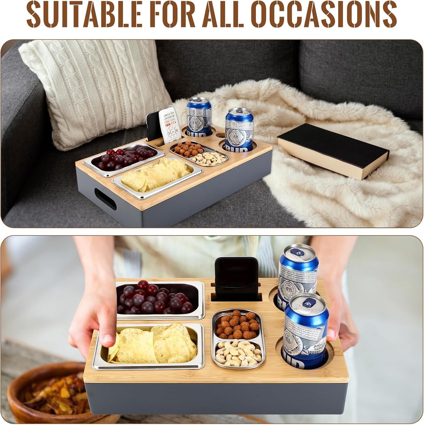 Couchbar mit Snackschalen