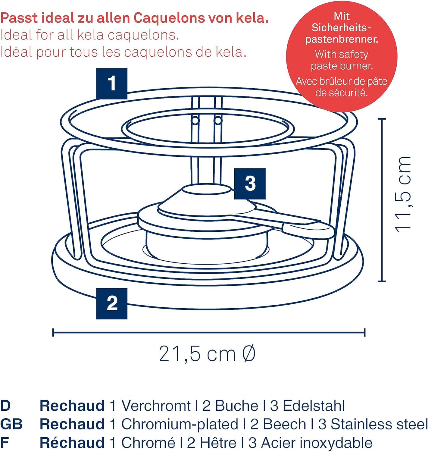 Käsefondue-Rechaud mit Pastenbrenner Natura, Natura