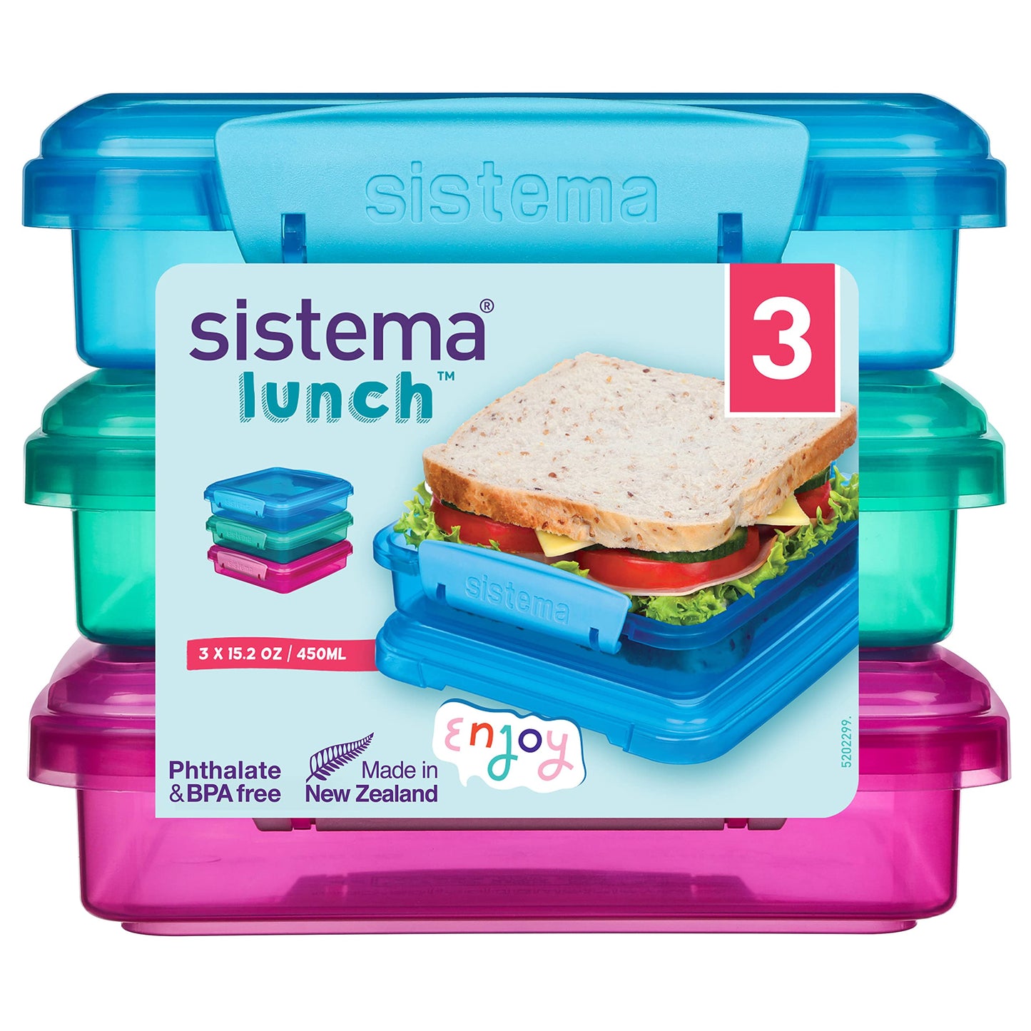 Sandwich-Box, 3 x 450 ml