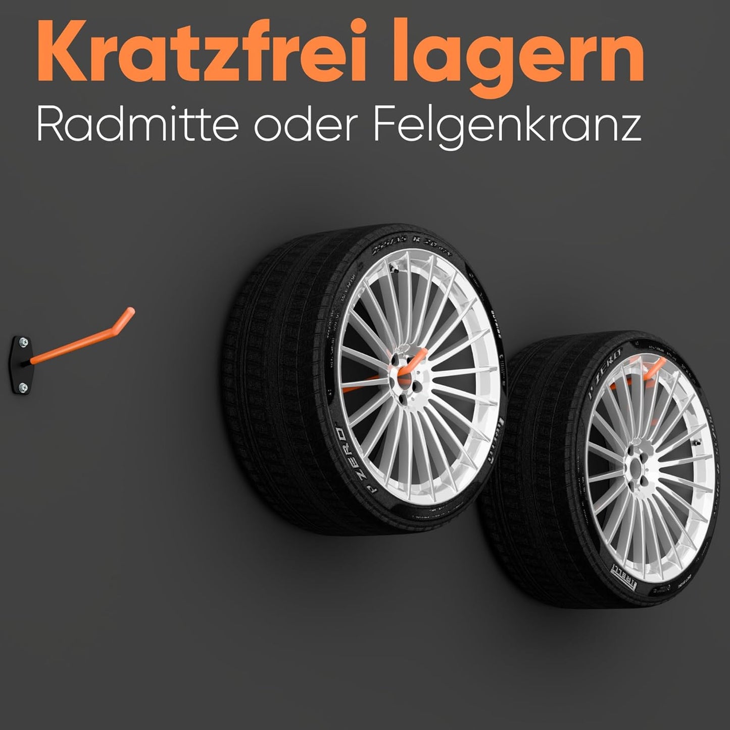Reifen Wandhalterung 4er-Set, orange