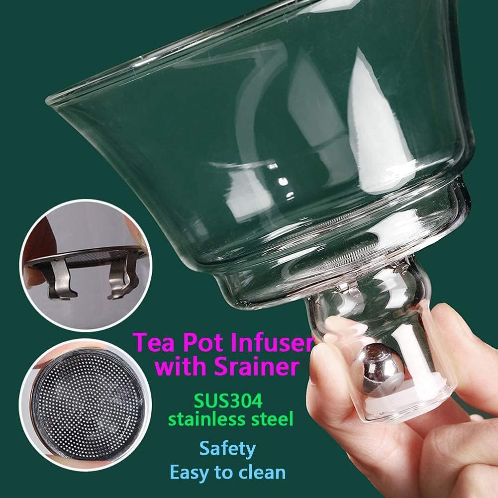 Lazy Kungfu Glas-Teekanne mit Magnet-Wasserdurchlauf, Teapot Only Holzfarben