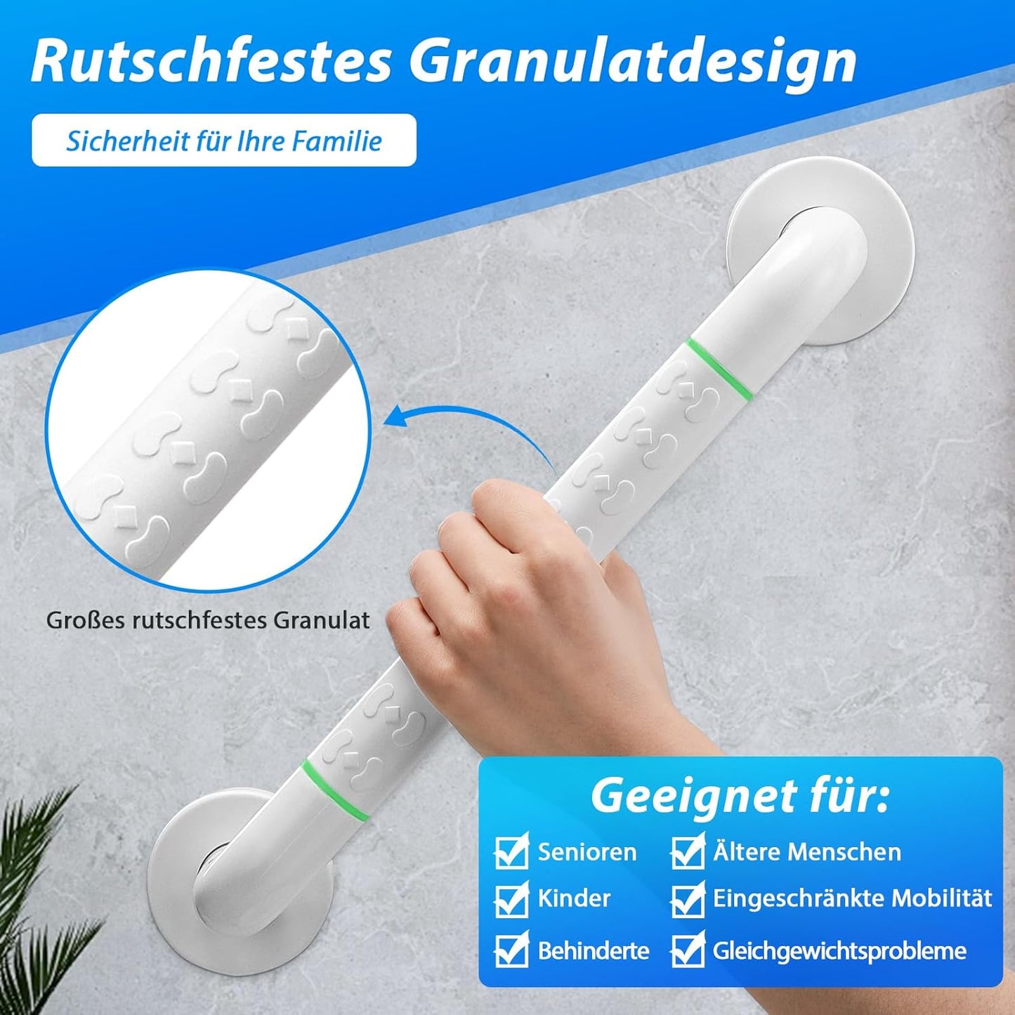 Handlauf-Set Edelstahl für Dusche (2 x 40 cm), 40CM*2