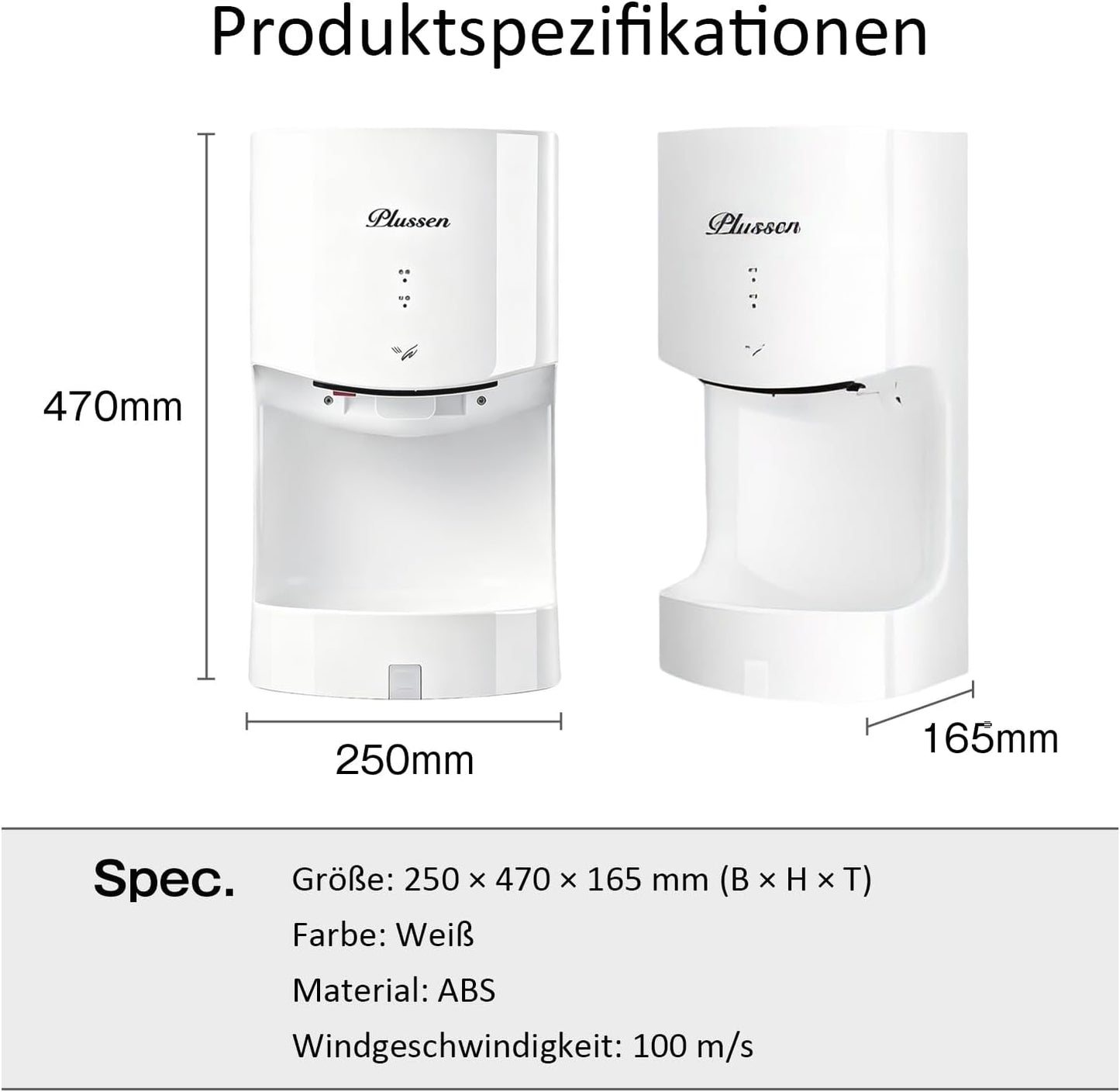 Automatischer Händetrockner mit Infrarot-Sensor