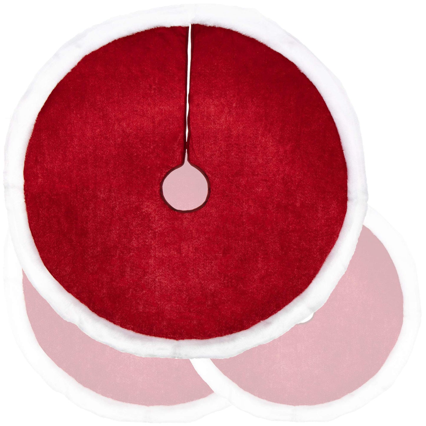 Weihnachtsbaumdecke, Ø 150 cm Ohne Motiv – Rot/Weiss