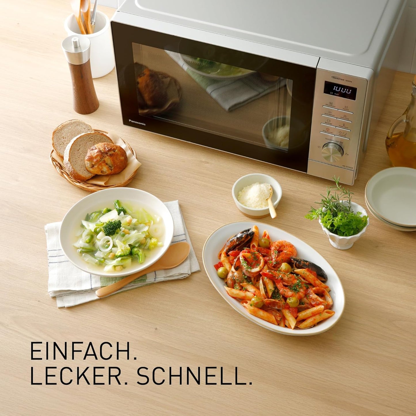 Solo-Mikrowelle NN-SD36QSEPG mit Auftaufunktion 29 l