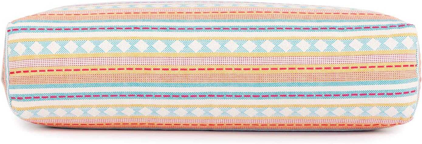 Yoga Bolster Salamba Ethno Collection, apricot-hellblau gemustert