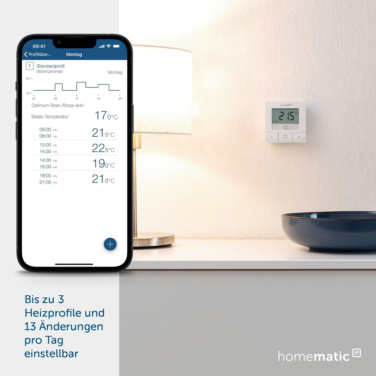Wandthermostat, grosses Display mit Tasten