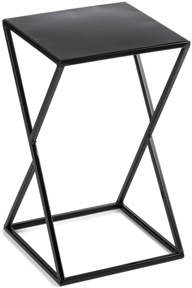 Blumenständer Metall, solider minimalistischer Pflanzenhocker, 40 cm Schwarz