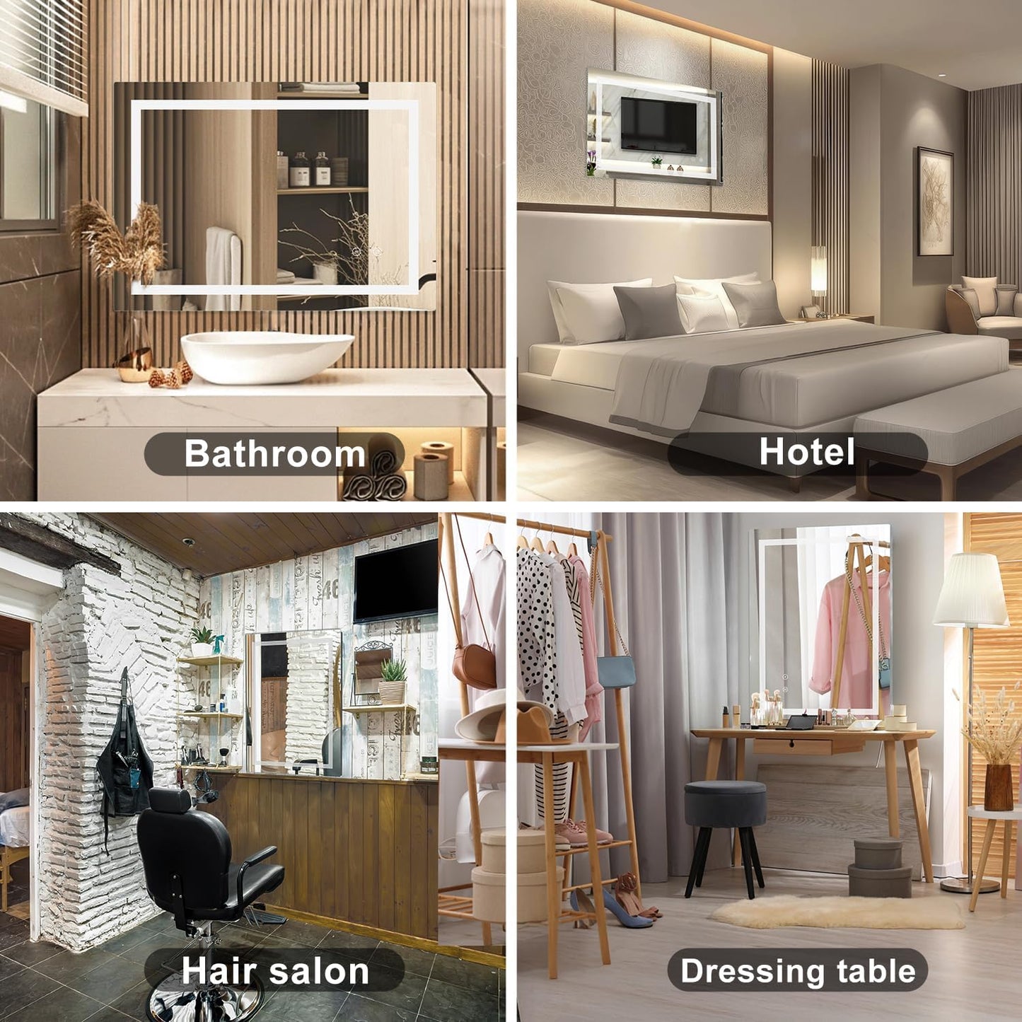 LED Badezimmerspiegel mit Touchschalter (60x80 cm), 80L x 60B cm Led