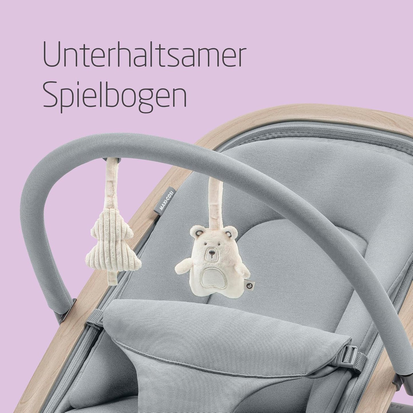 Kori 2-in-1-Babywippe mit Spielzeugbogen, Beyond Grey