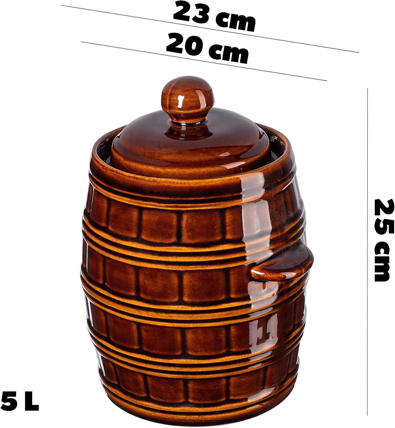 Gärtopf mit Deckel, Braun, 4l