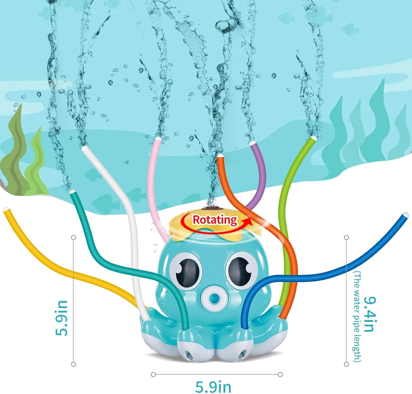 Wasserspielzeug Oktopus-Sprinkler ab 3 Jahre, Oktopus-Blau