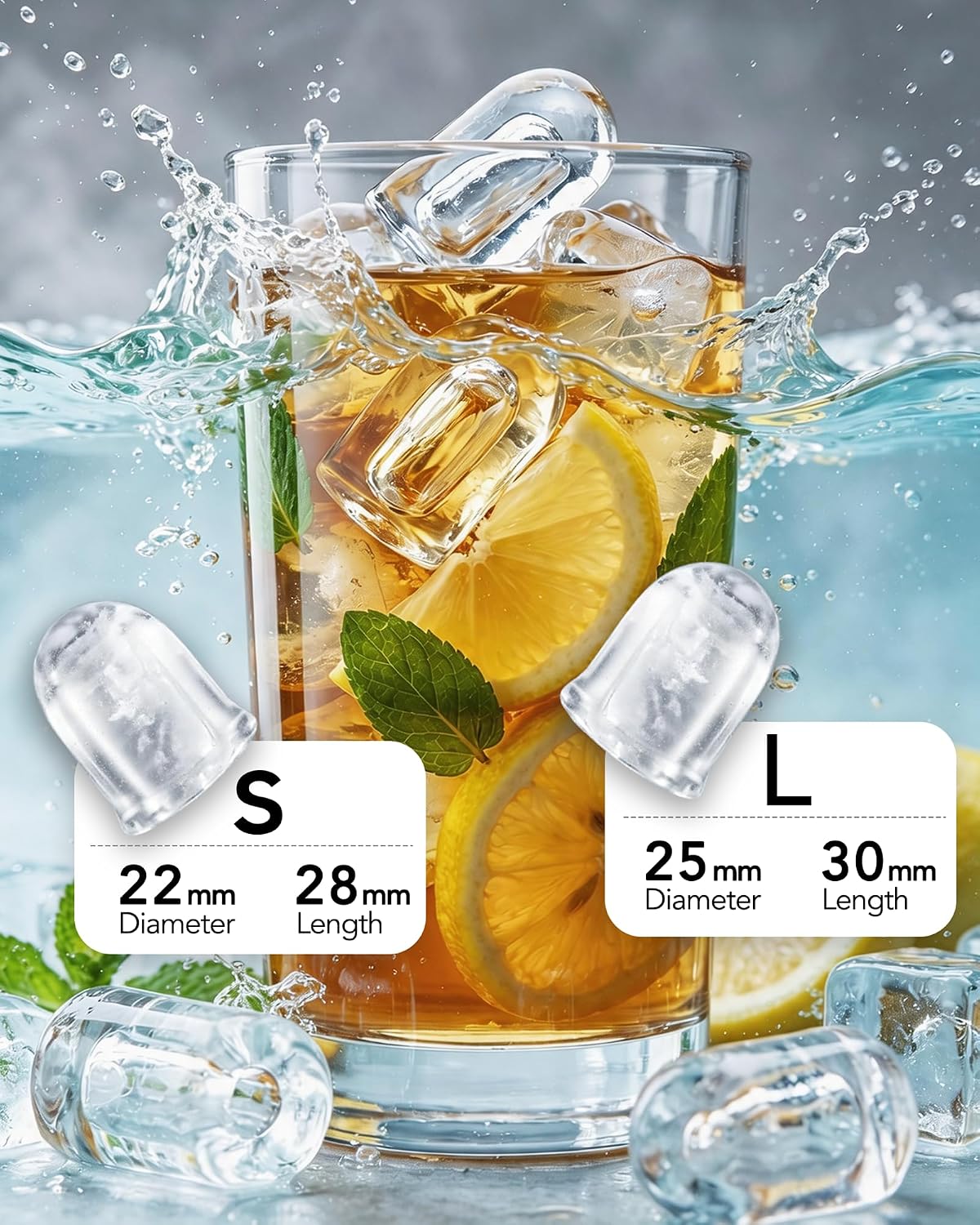 Eiswürfelmaschine mit Selbstreinigung, Kühlgrau