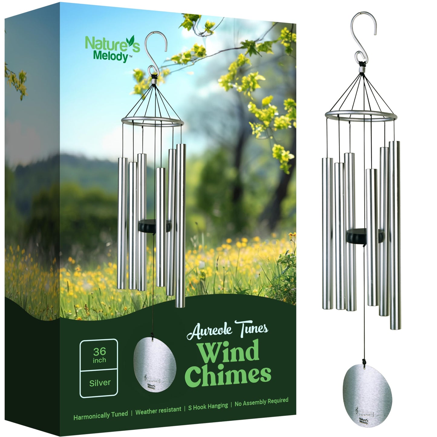 Windspiel Aureole Tunes 36 Aluminium 91 cm, 91,4 cm (36 zoll) Silber