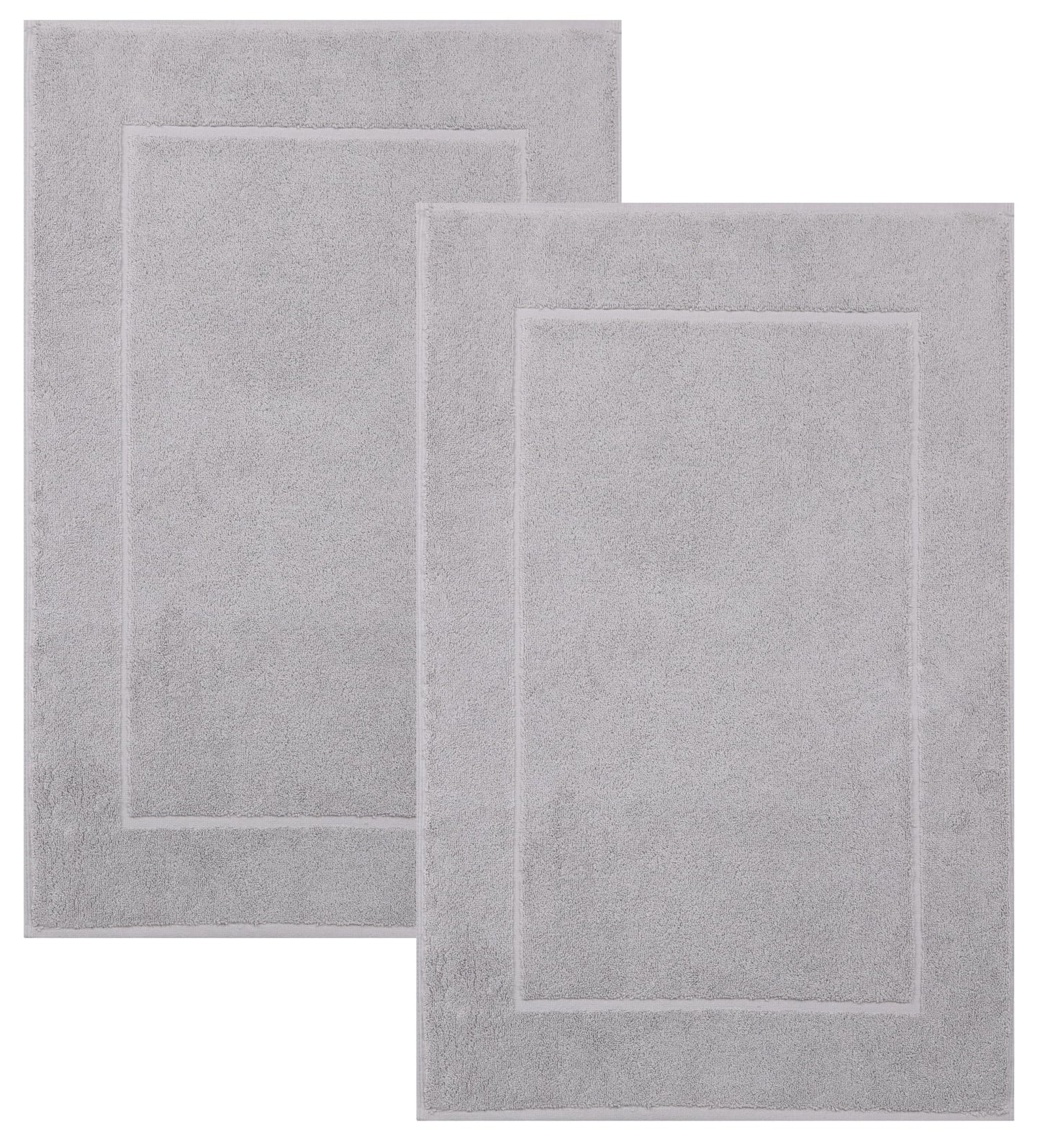 2er-Set Badematten, 50x70 cm, 2x Badvorleger Silbergrau