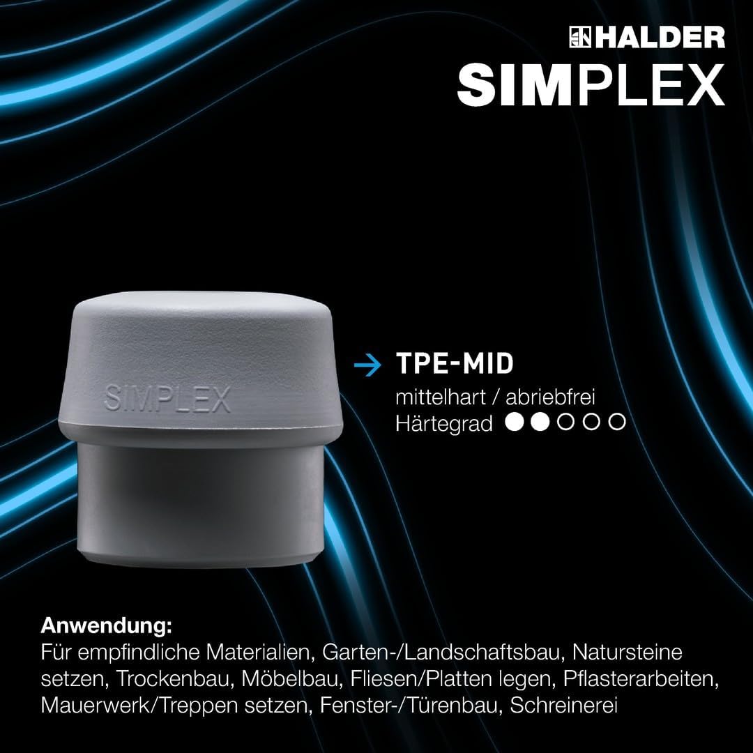 Schonhammer mit Gummikomposition & Holzstiel, 60 Gummikompositionm mit Standfuss & Tpe-mid