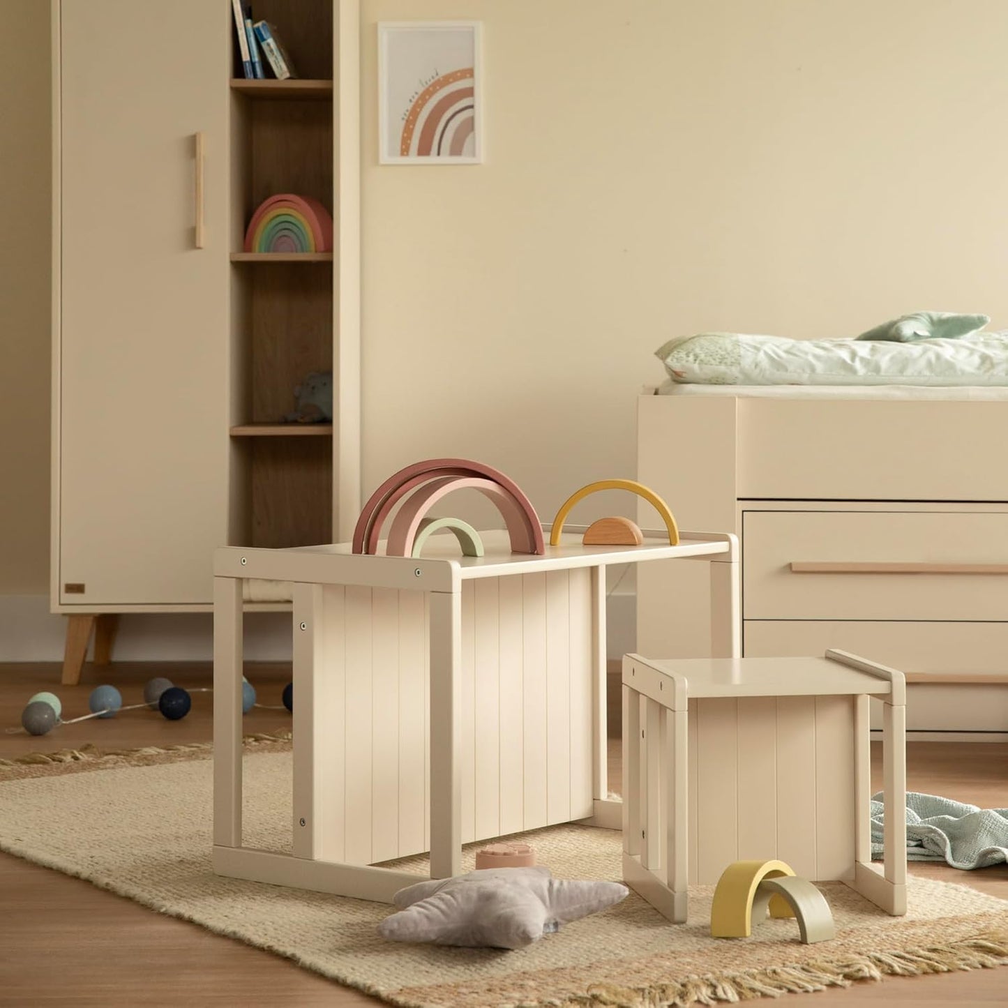 Sitzbank für Kinder im Landhausstil, Cashmere / Beige Sitzbank