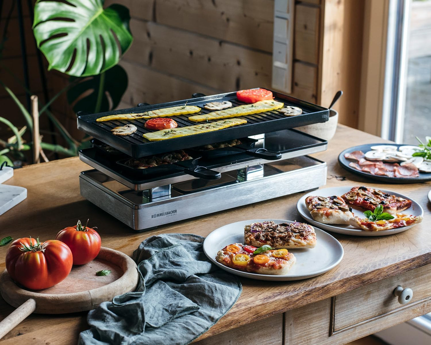 Raclette RCP 1800 mit Wendeplatte & Pizzafunktion
