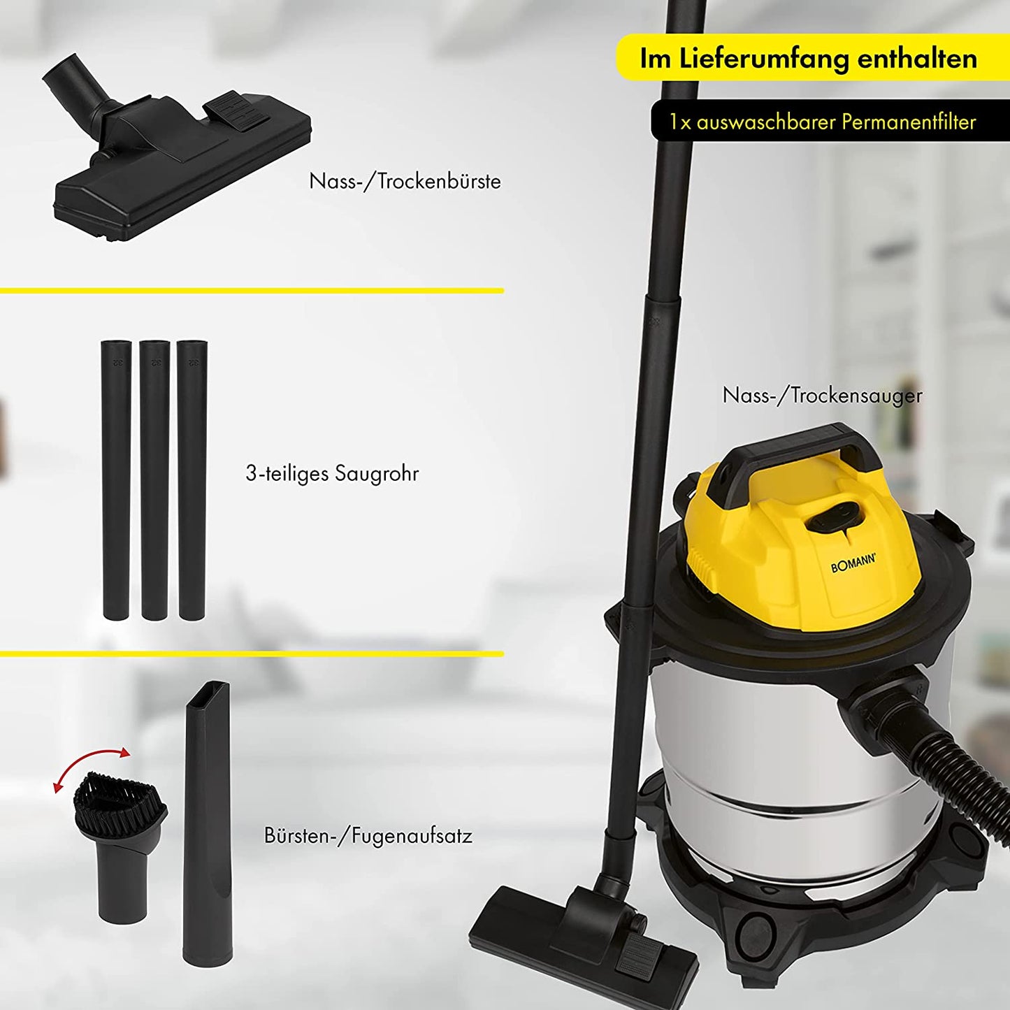 BS 6058 CB, Nass-/Trockensauger, Nass-trocken-sauger